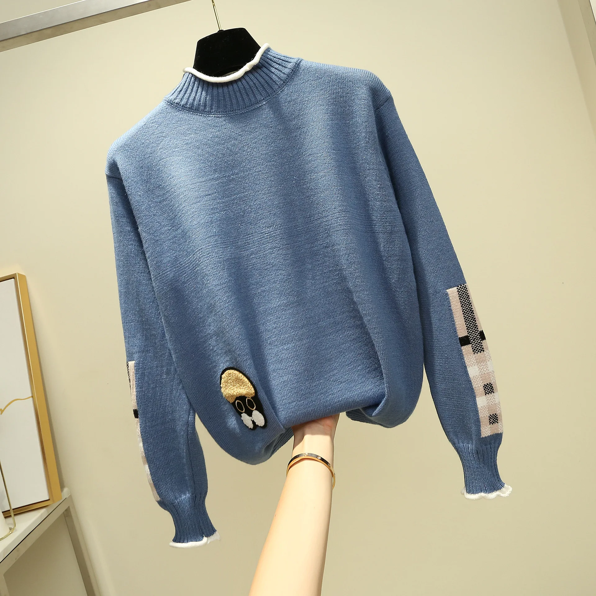 Полученная женская одежда 2019 Новый корейский стиль Trui безусловный свободный