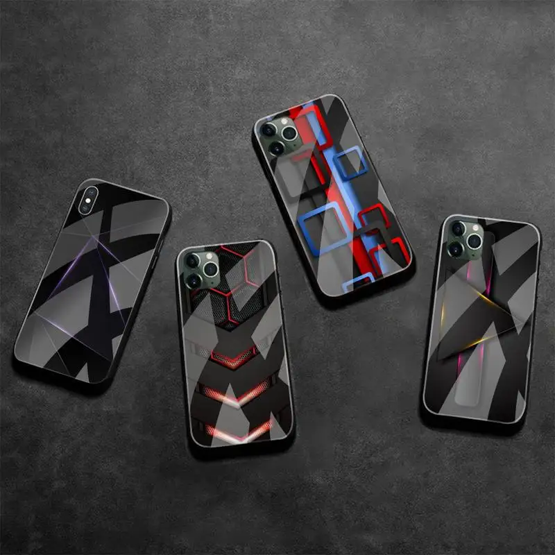 

Dabieshu Black Light Dark Figures phone Case cover Shell Tempered Glass For iPhone 11 Pro XR XS MAX 8 X 7 6S 6 Plus SE 2020 case