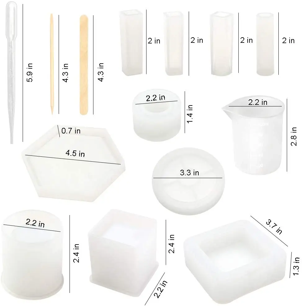 37 шт. силиконовые эпоксидные формы для литья художественная форма DIY чашки ручки