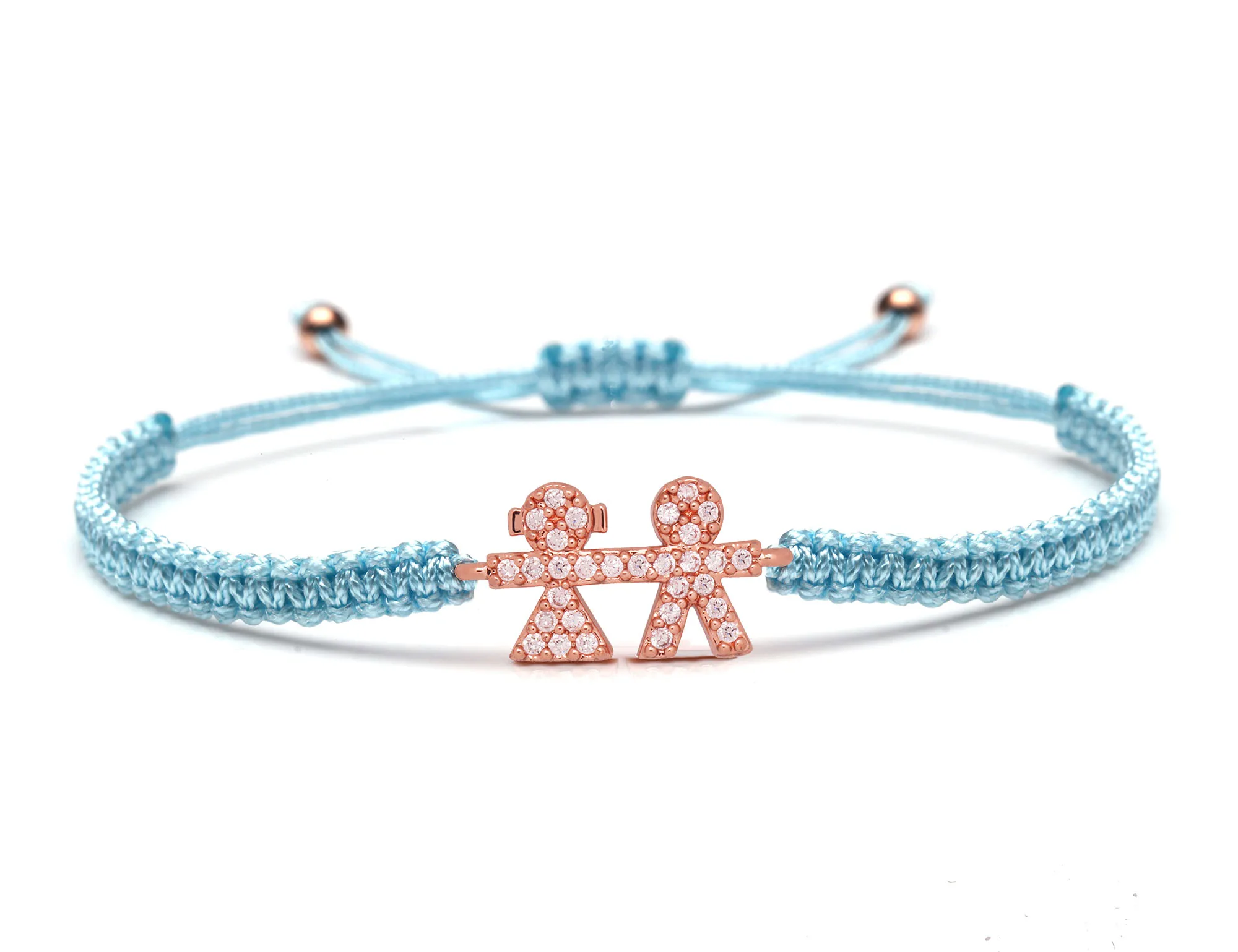 Белый Циркон Кристалл маленькая девочка и маленький мальчик ручной браслет с