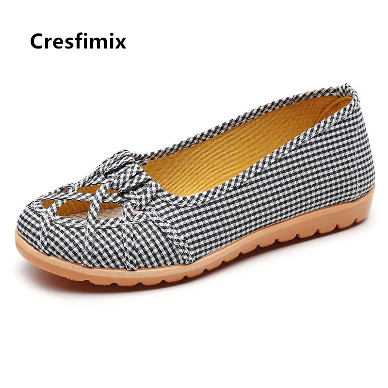 Cresfimix/женские милые летние туфли на плоской подошве с милым светильник Женская