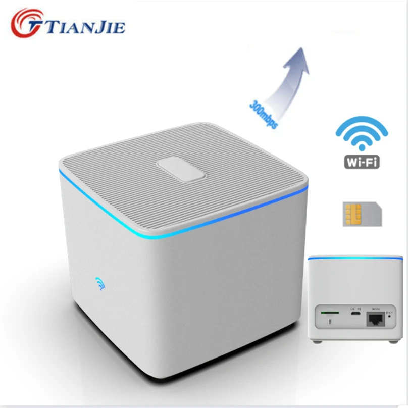

TIANJIE 300Mbps Router 4G SIM Data Wifi LTE Unlock Broadband Network Wireless Wi-Fi Mobile Hotspot RJ45 WAN/LAN Port CPE Modem