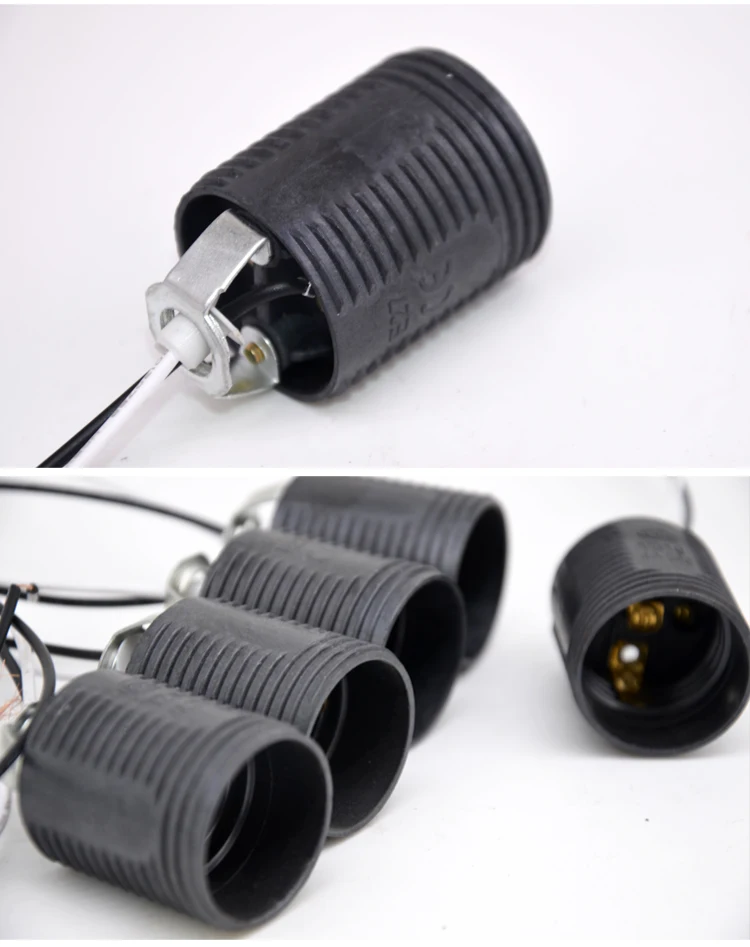 The E27 socket of the water tube lamp is matched with the base of the plastic screw socket