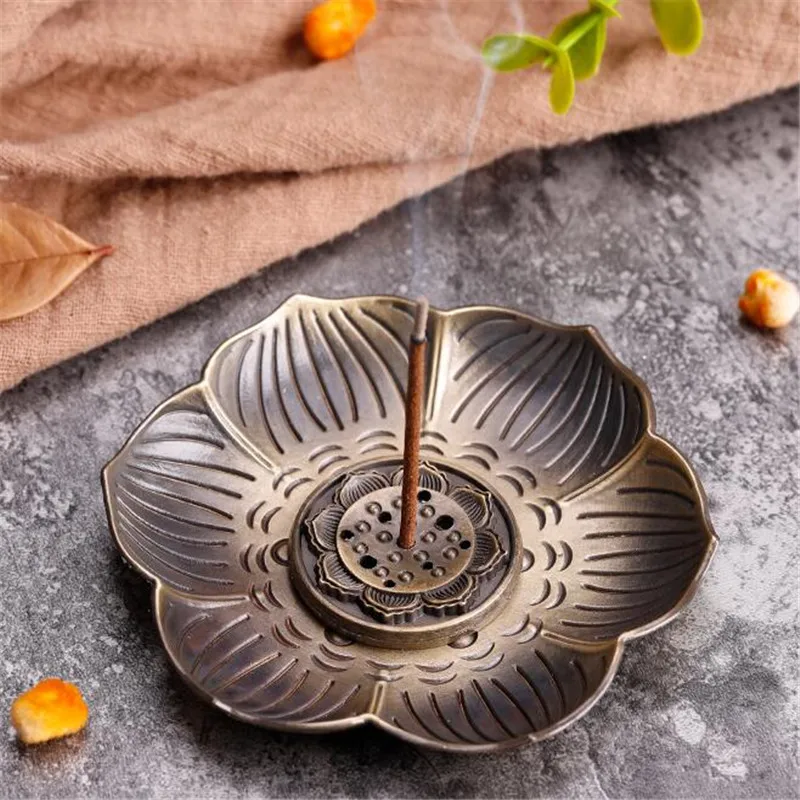 

Household Lotus Incense Holder 9 Holes Incense Stick Holder Stick Incense Burner and Cone Incense Holder Buddhism Decoration