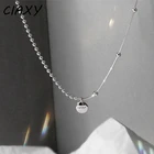 CIAXY 925 стерлингового серебра Лаки Шапка-бини, буквы, ожерелье для женщин Ins асимметрия короткая цепочка на ключицы темперамент ювелирные изделия