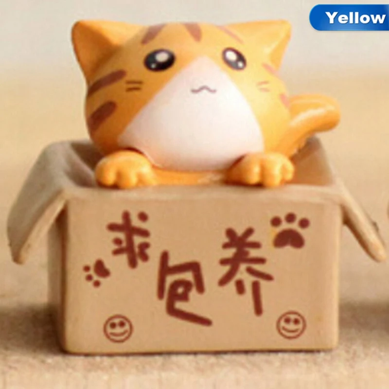 

Cute Cat Resin Craft Cute Miniature Figurine Plant Pot Fairy Resin Hand-painted Mini Animal Fairy Garden Decor Gifts