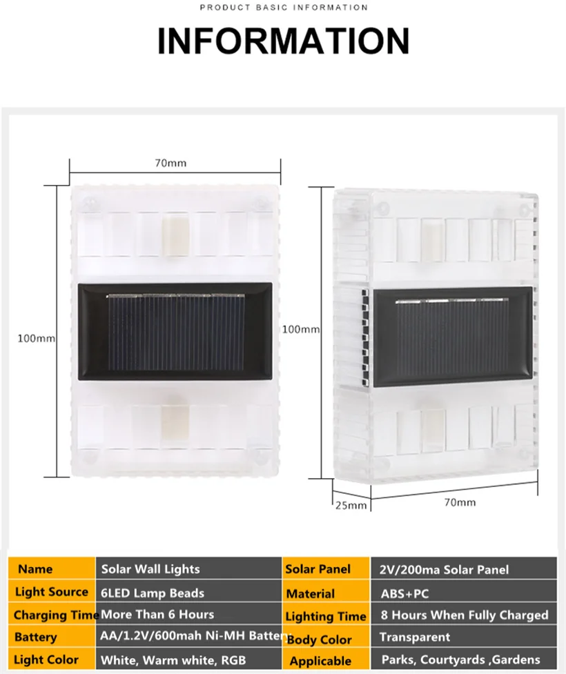 Светодиодный уличный фонарь на солнечной батарее светильник водонепроницаемый