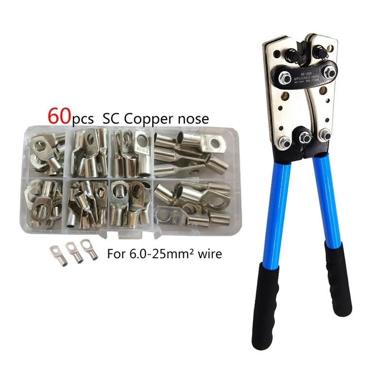 

HX-50B Aluminum Car Copper Ring Terminal Wire Crimp Connector,Battery Terminal,Copper Lugs for Heavy Duty Wire Lugs