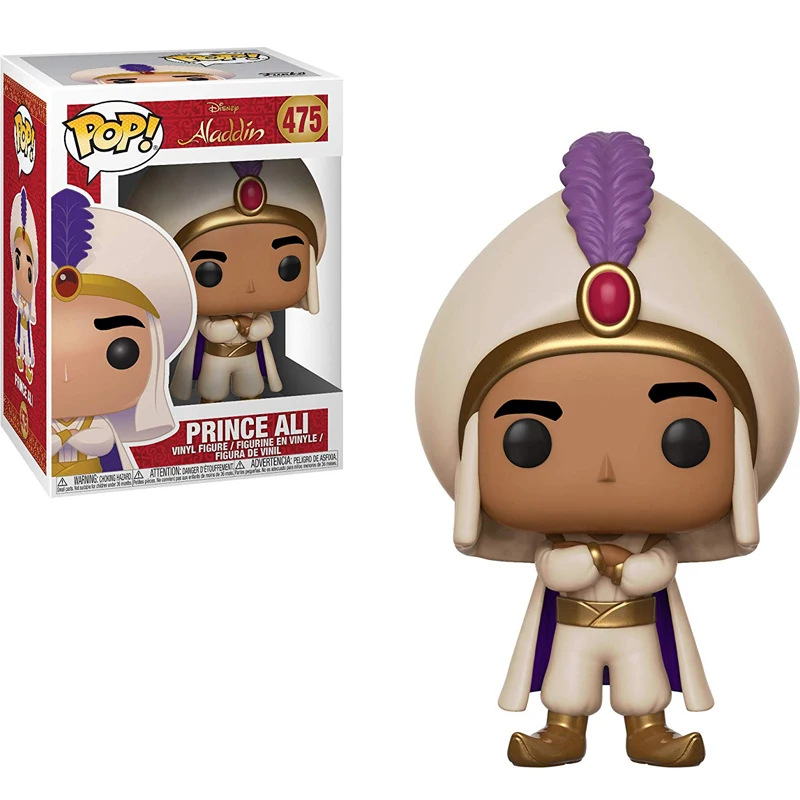 Ali With Box Funko Pop Aladdin фигурка Abu Parrot Iago Prince Ali Genie с лампой оригинальные коллекционные игрушки 10 см - Цвет: Ali With Box
