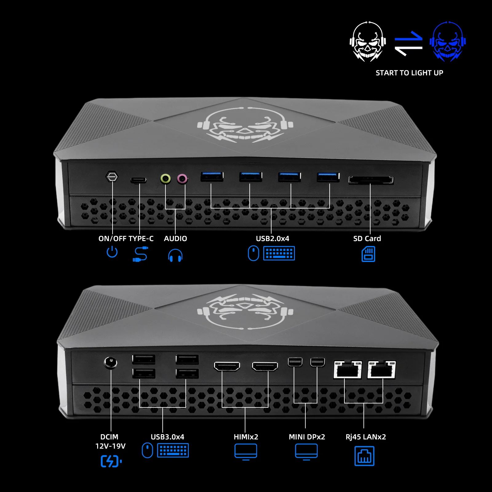 Игровой ПК Intel Core i5 8305G i7 8709G 4 ядра 8 потоков DDR4 ОЗУ Двойная графическая карта HDMI DP SD
