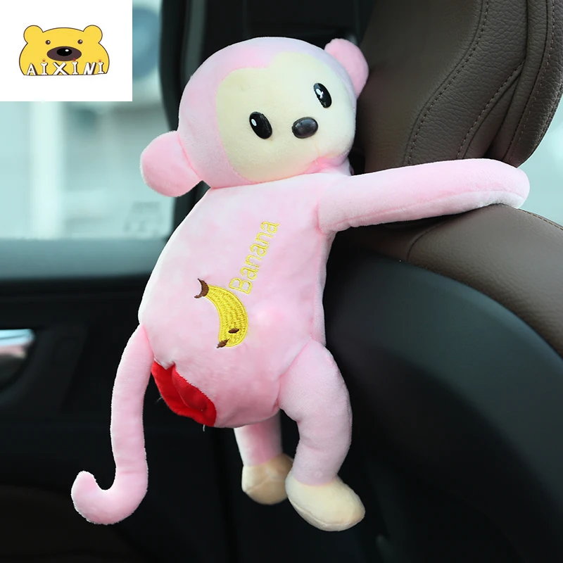 Красная задница коричневая обезьяна плюшевая игрушка ручная коробка держатель