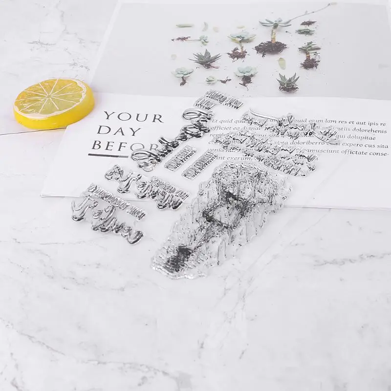 ПВХ штамп печать дождливый день девушка причудливый шрифт шаблон Сделай Сам