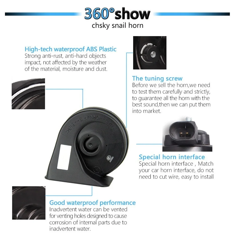 

Car Horn Snail type Horn For Skoda Octavia 2003 2004 to 2018 12V Loudness 110-129db Horn Long Life Time High Low Klaxon