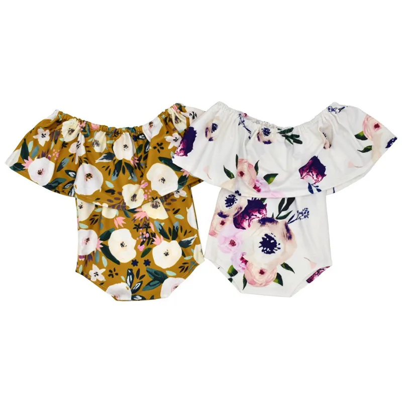 Pelele sin mangas con hombros descubiertos para reci&eacute;n nacida, traje de beb&eacute;, Color floral, accesorios de fotograf&iacute;a-5