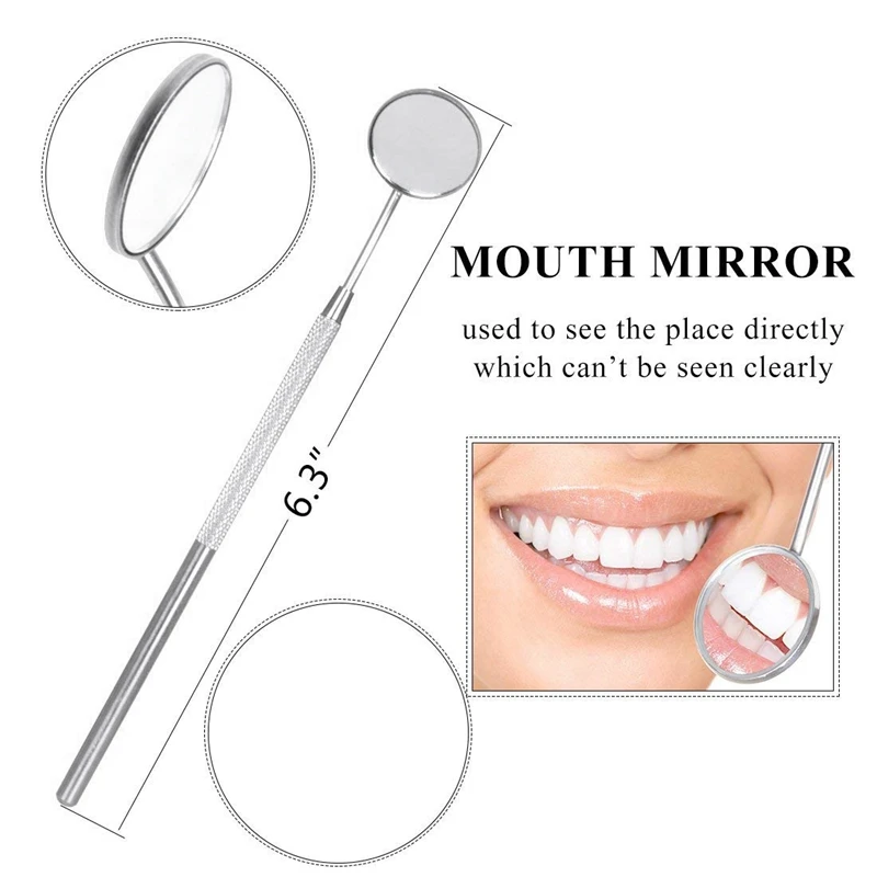 

De ntal Prepared Teeth Cleaning Tools Hygiene Kit Remove tartar 4 Piece Mouth Mirror Tooth PickTarter Scraper and De ntal Scalin