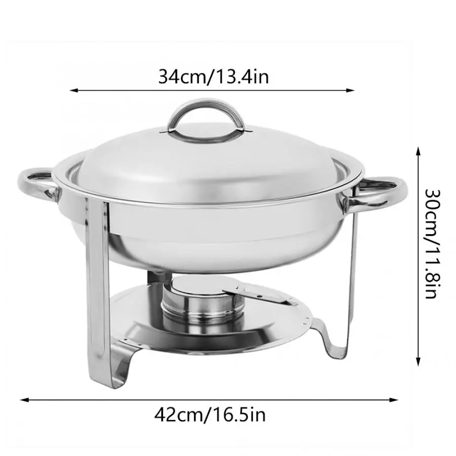 3.5л нержавеющая сталь круглая тарелка для натирания с крышкой спиртовая печь