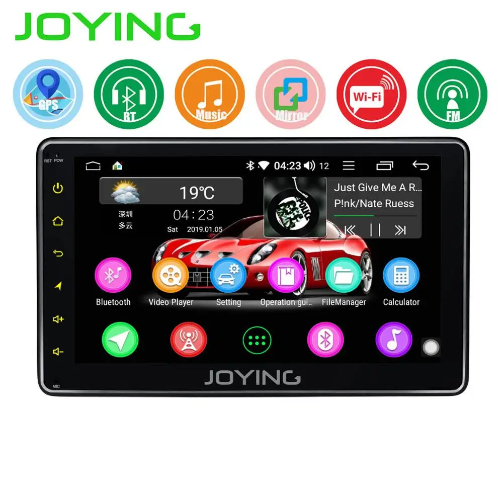 JOYING один din 7 ''Android 8,1 автомобильный Радио стерео четырехъядерный головное устройство мультимедиа без DVD плеер с управлением зеркалами