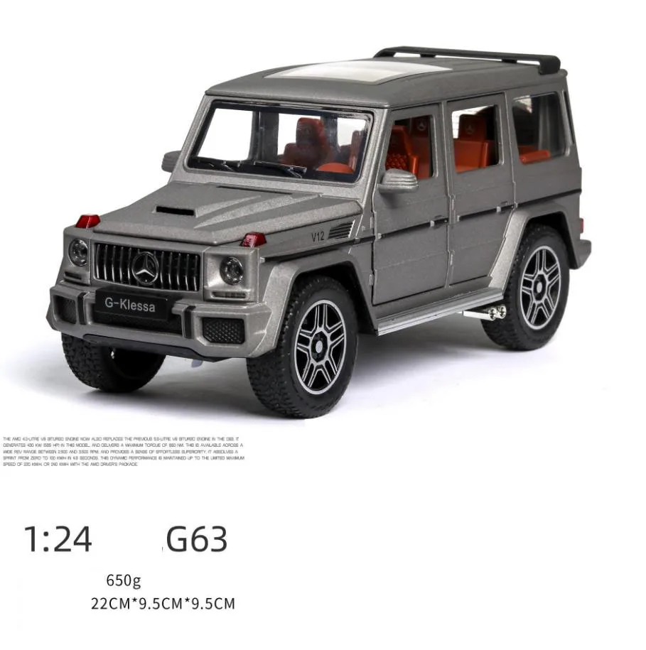 

New 1:24 G63 with Light and Sound Pull Back Vehicle Toys Scale Wheels Diecast Car Benz ORV Metal Model PINK Collection for Gifts