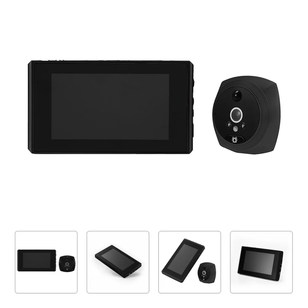 

1 Set of 4.3'' LCD Screen Door Detector Door Monitor Camera (Black)