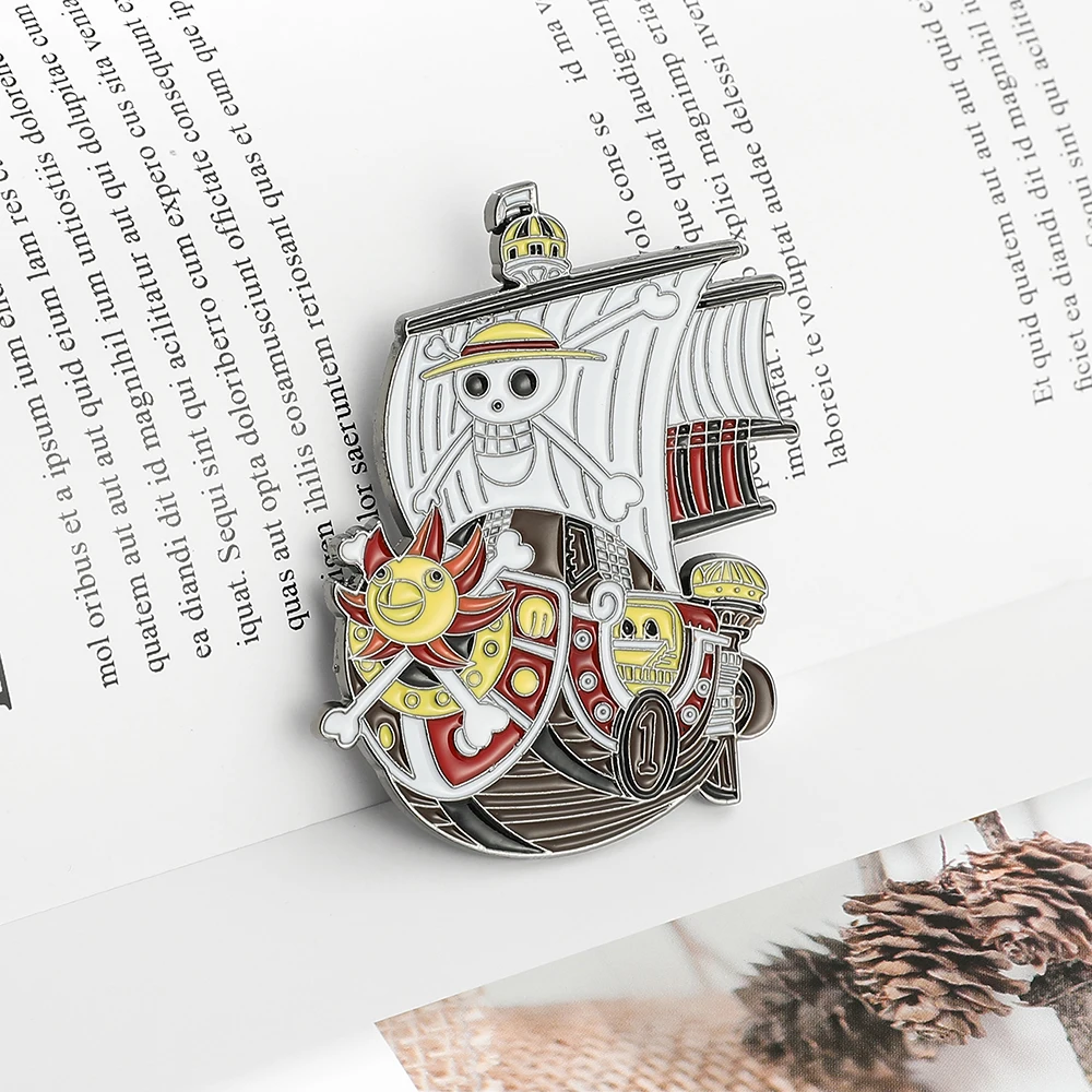 Брошь в виде пиратского корабля из аниме металлическая эмалированная брошь с