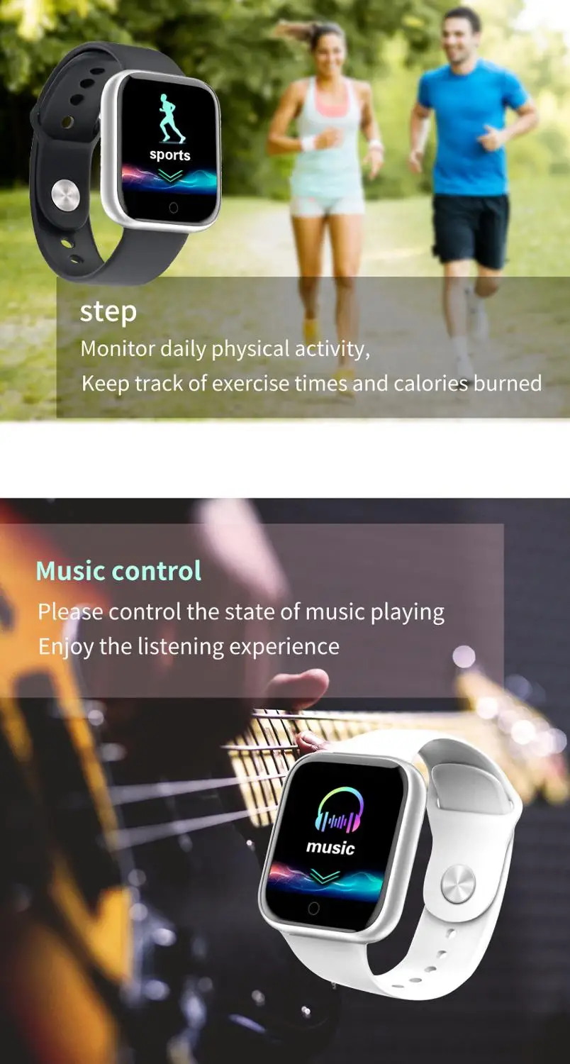 Мужские Смарт часы FocuSmart водонепроницаемые F20 с пульсометром фитнес трекер для