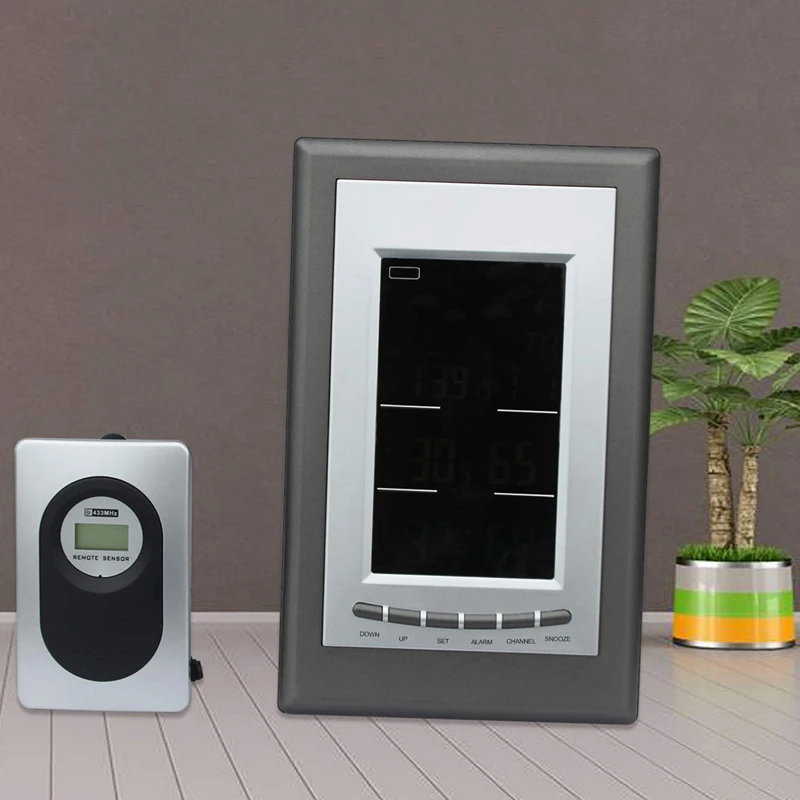 Новинка-многофункциональная цветная метеостанция с внутренним и наружным