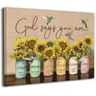 Принты на холсте Ты Колибри, Подсолнухи, настенные картины, декор для комнаты, постер для дома, офиса, квартиры, Настенный декор, готов...