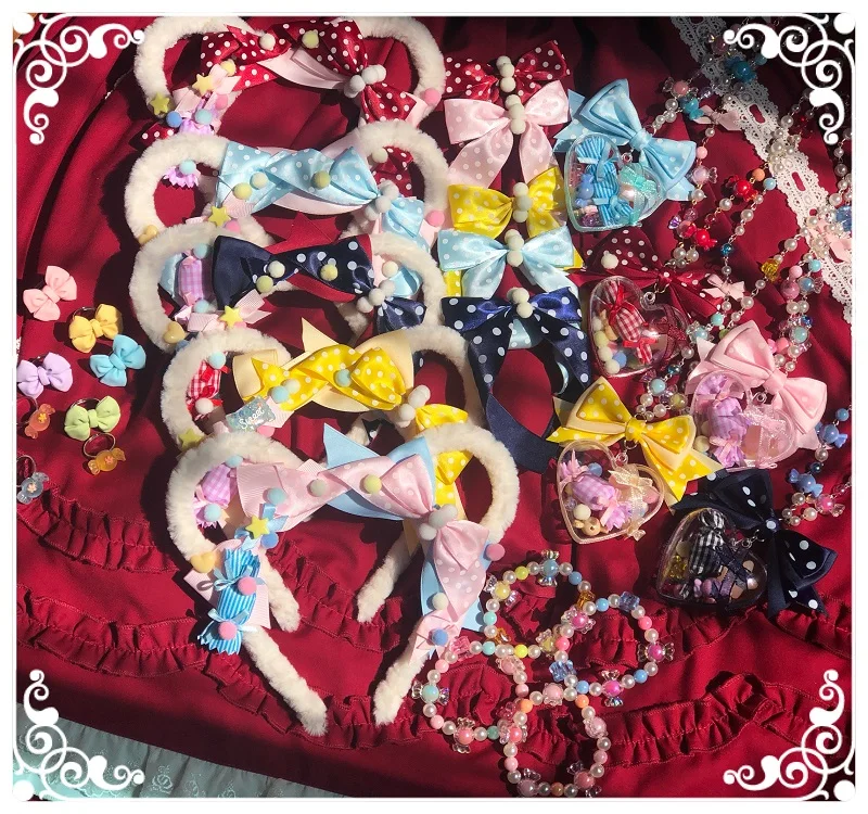 

Handmade Original Lolita Sweet Necklace Can Match Sweetheart Crane Machine Series KC Necklace Headband Side Clip