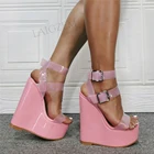 Женские босоножки на платформе SEIIHEM, туфли-лодочки с открытым носком и ремешком с пряжкой, вечерние туфли для весны и лета, размера плюс, 39, 42, 50, 52