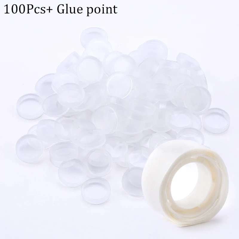 Transparent 100Pcs 100 шт./пакет клей прокладка клей для ресниц держатель розовый падение клей задержки чашка клей для верхней части чашки ресницы инструмент - Цвет: Transparent 100Pcs