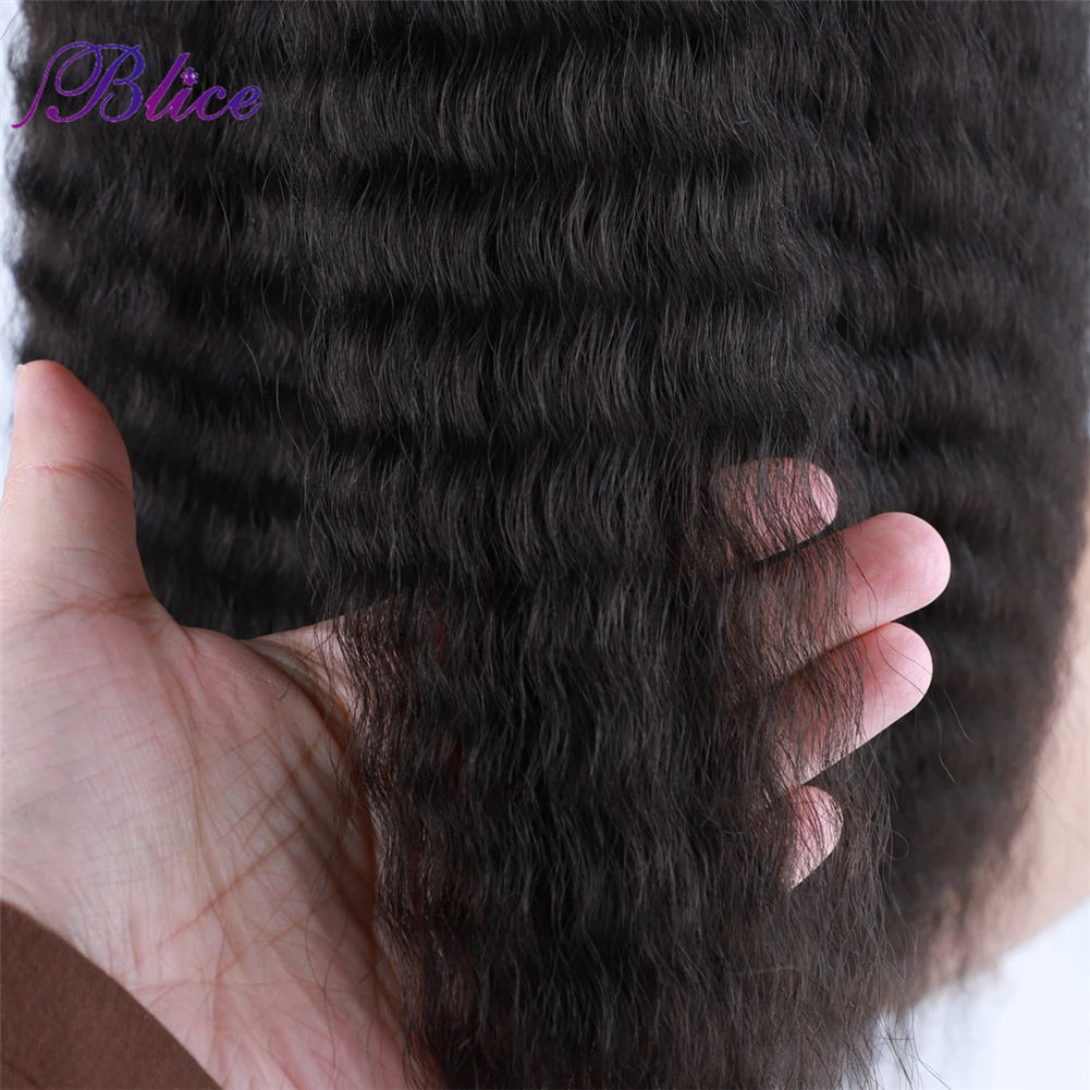 

Blice Afro Kinky Straight Ponytail Pure Color Drawstring Ponytail Synthetic Hair Extensions 16-22 Inch Soft Fiber For Women