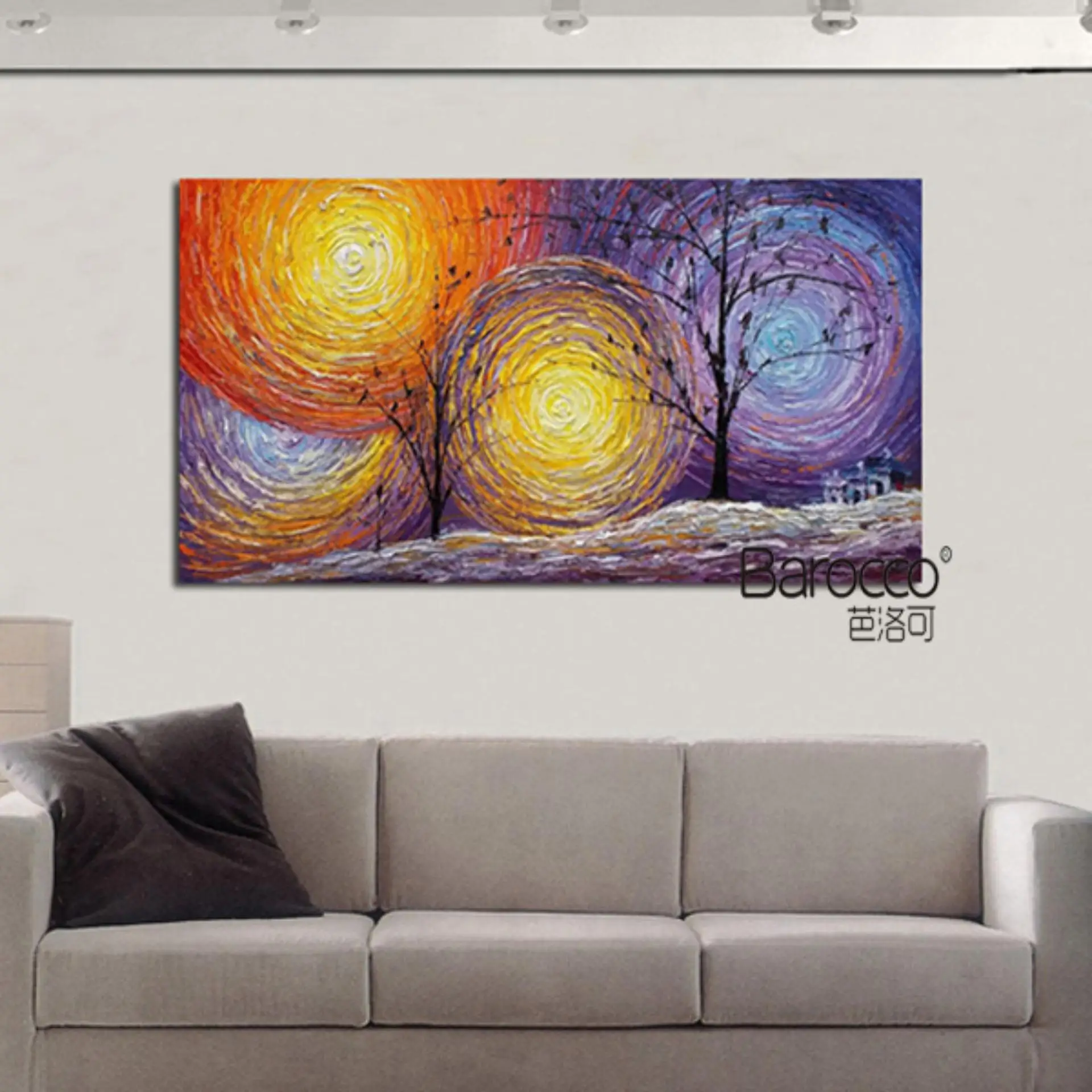 Абстрактный пейзаж живопись 100% ручная роспись картина маслом современное