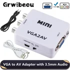 Переходник Grwibeou 1080P Mini VGA-AV с аудиокабелем 3,5 мм