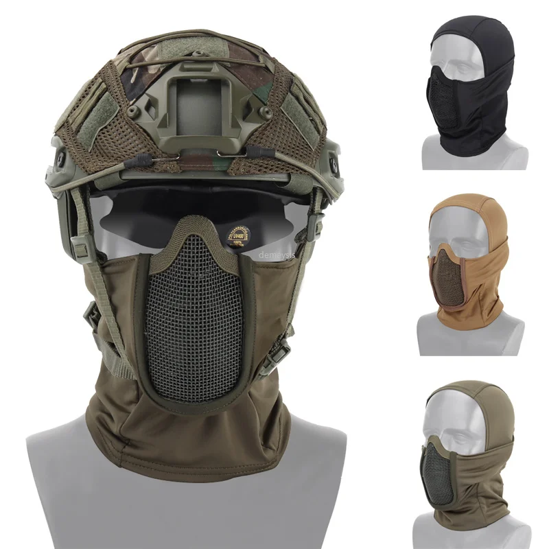 

Half Face Tactical Headgear Mask Breathable Steel Mesh Military Airsoft Paintball Mask Hunting Shooting Balaclava Mask Headgear