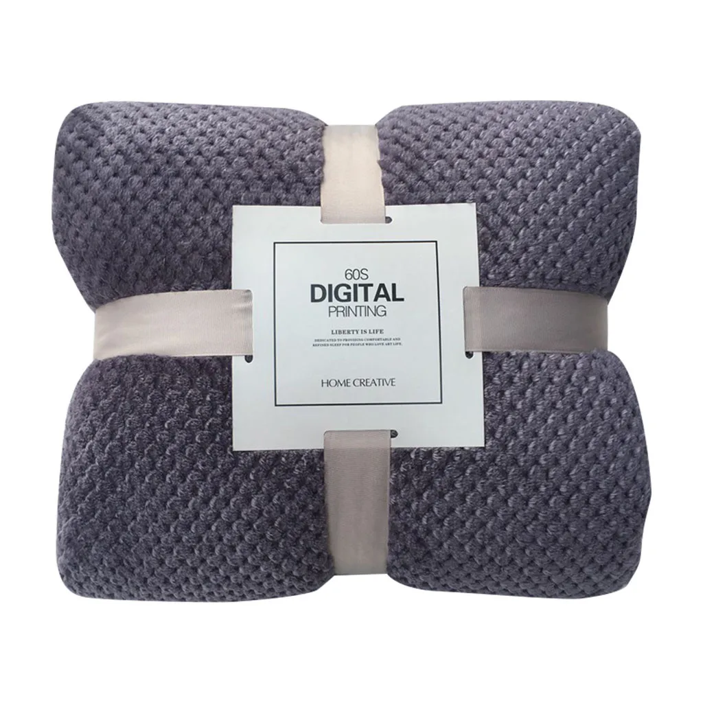 Мягкое теплое клетчатое Флисовое одеяло для кровати большое Сетчатое фланелевое