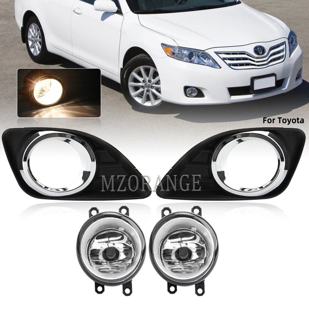 LED Fog Light for Toyota Camry XV40 2010 2011 Facelift Chrome Headlight Fog Lights Fog Lamp Cover Grille Bezel Foglights