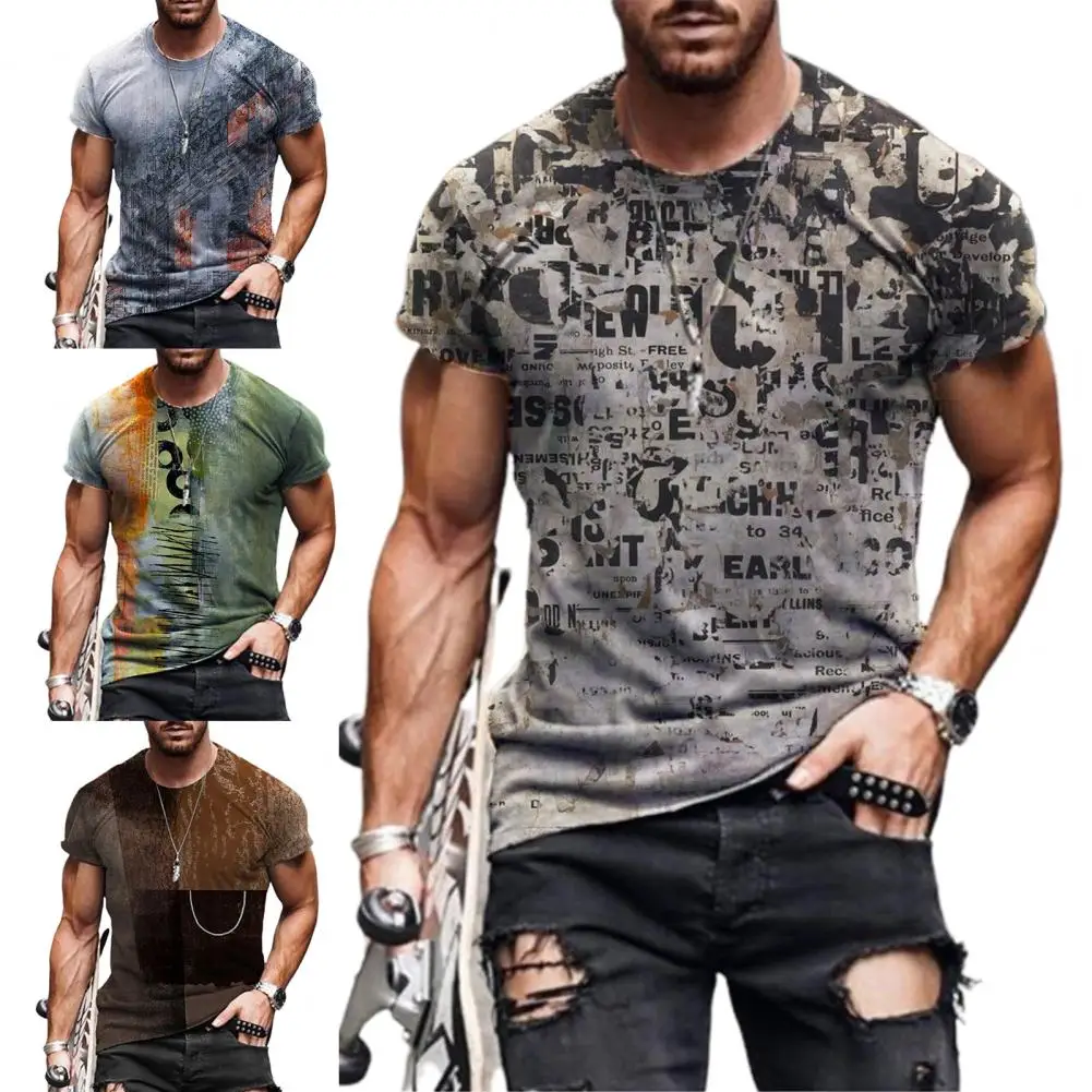 

5 Colors Good Casual Short Sleeve Men Top Cotton Blended Men Top Skin-friendly for Office