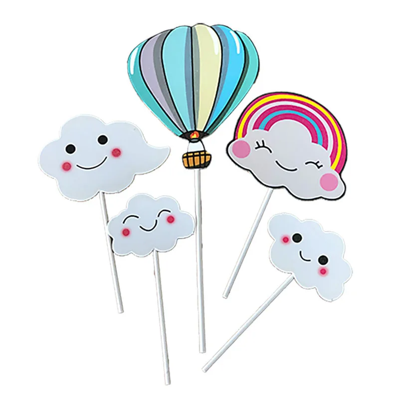 5 шт./компл. флажки для торта кекс воздушный шар радуги облака ношения с обувью