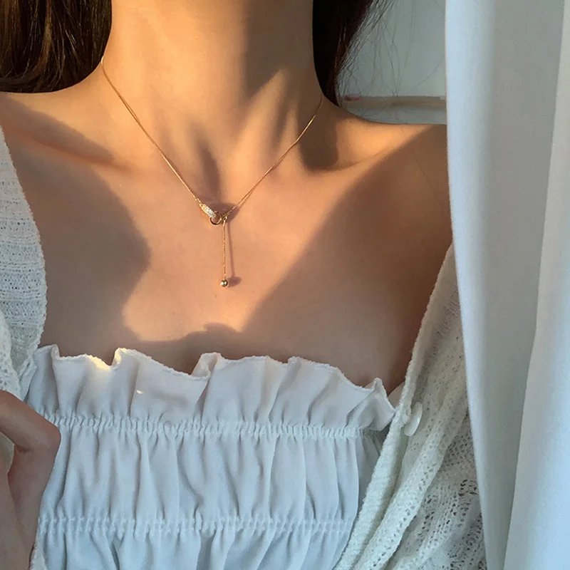 

Hot 925 Sterling Silver Circle Necklace Female Shiny Small Round Bead Pendant Exquisite Choker Party Gift For Ladies SNK028