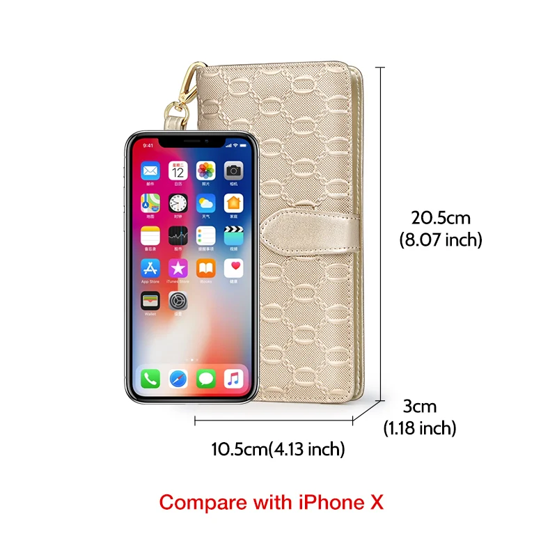 FOXER Brand Women's Split Leather Long Wallet Lady Large Capacity Phone Clutch Money Bag With Wristlet Female Purses Card Holder