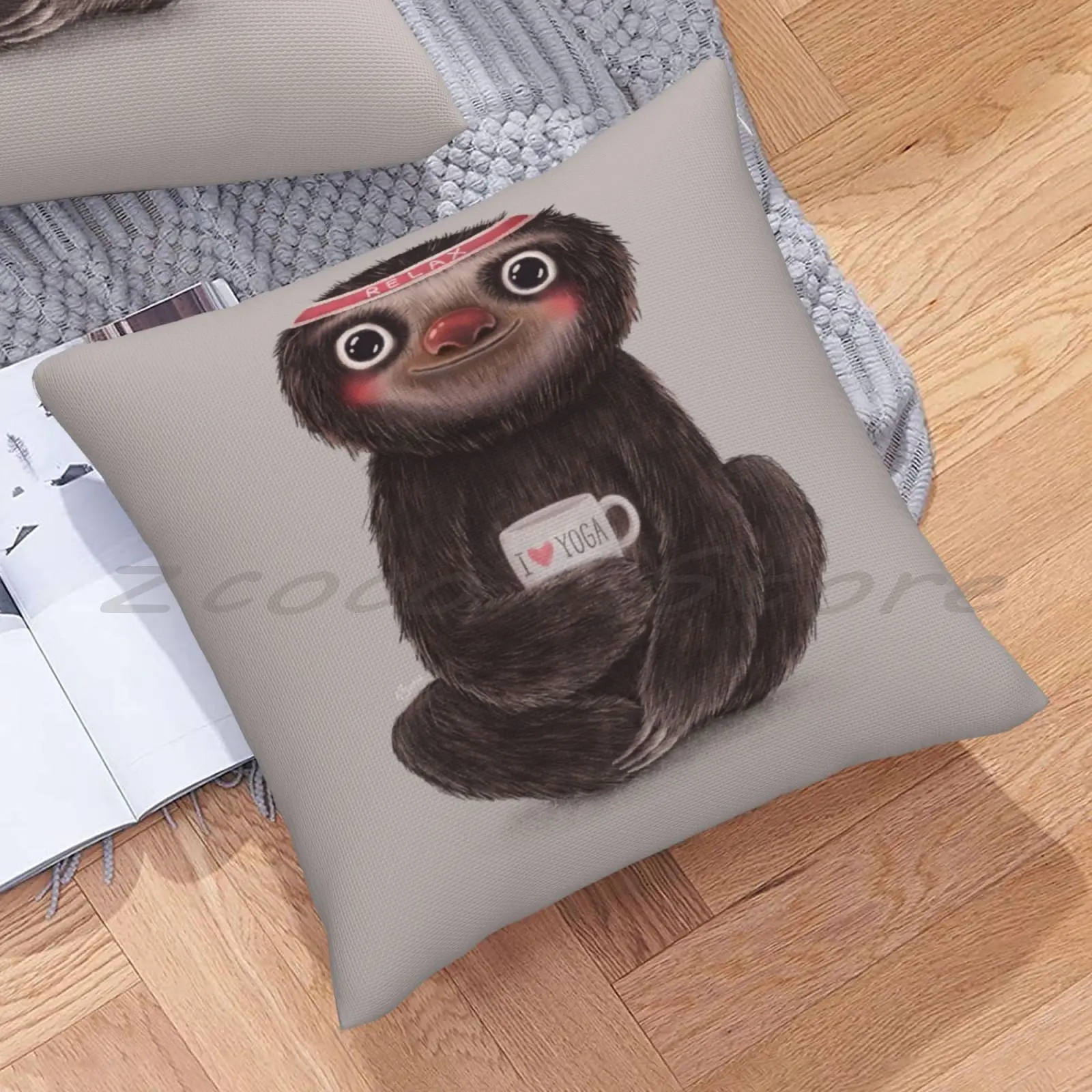 Ленивец I? Наволочка для йоги наволочка подушки с надписью хлопковый льняной