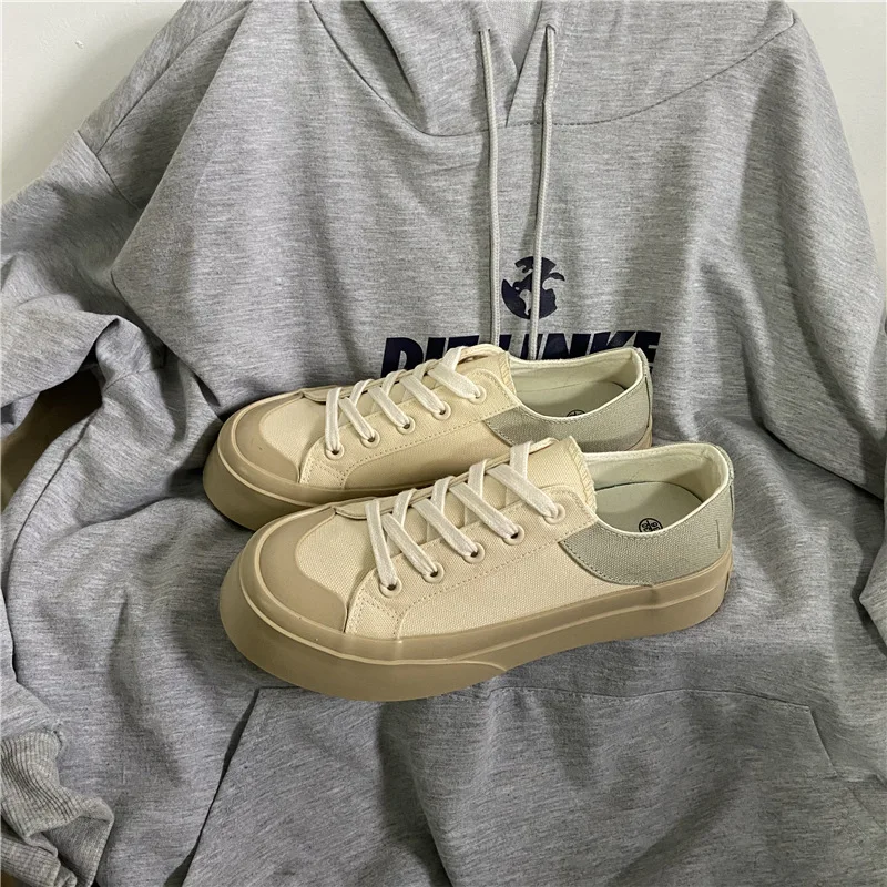 

Spring Lace Up Women Canvas Shoes Chaussure Femme Mesh Thick Bottom Sneakers for Women Breathable Female Walking Shoes