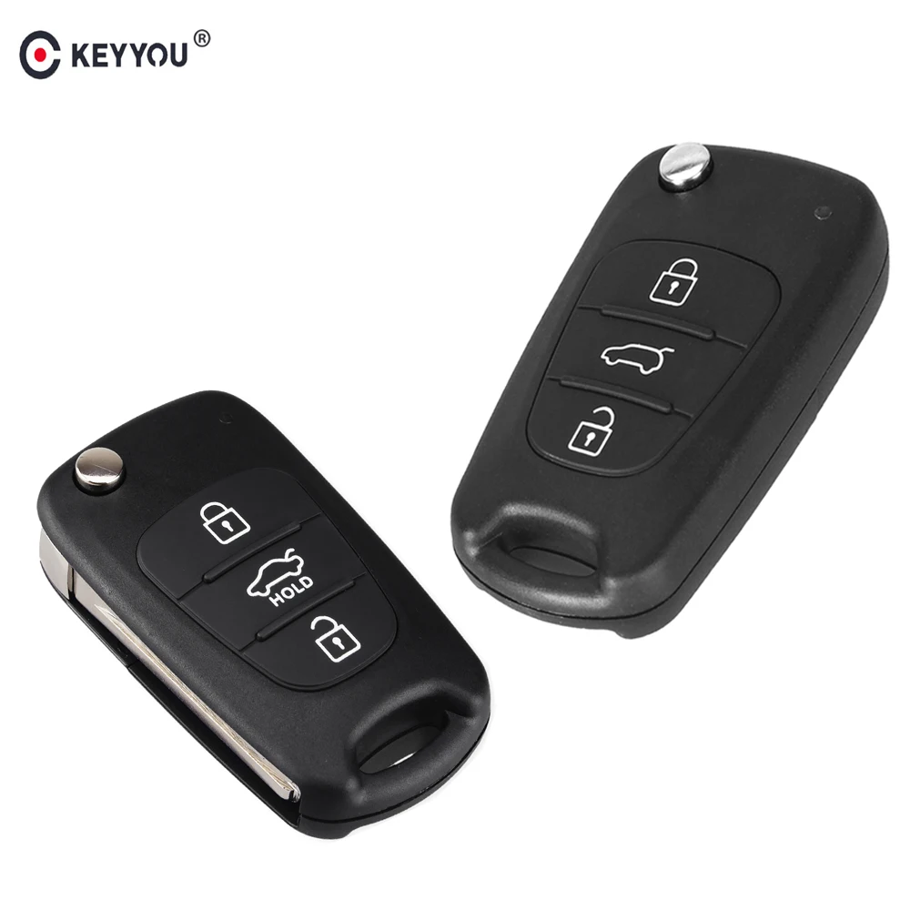 

KEYYOU 3 Buttons Flip Folding Car Remote Key Shell Fob Case For Hyundai I20 I30 IX35 Avante For Kia K2 K5 Sorento Sportage