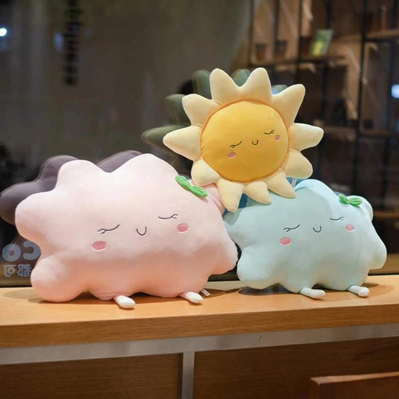 

35-70 см плюшевые куклы в виде облака и солнца, милые мягкие игрушки-животные, декоративная плюшевая подушка, рождественский подарок
