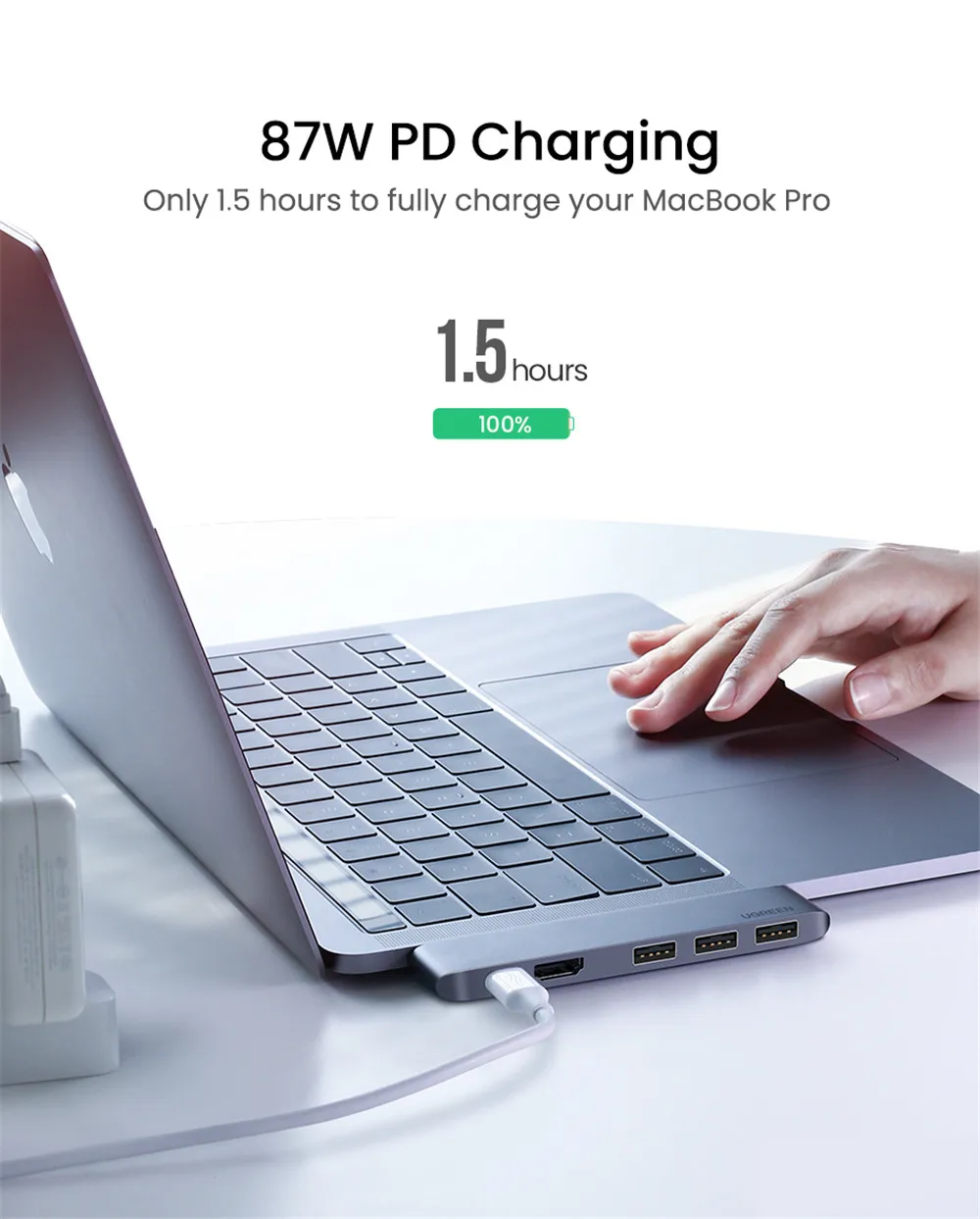 Офиса специализированный MacBook Air Pro Тип C USB концентратор HDMI кард ридер PD 3 0 QI