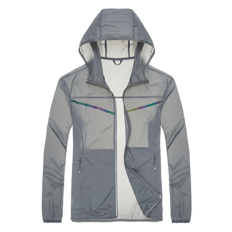 

2021 Summer Dry Fast Waterproof Men Jackets Coats Windbreaker Sun Protection Anti UV Zipper Thin Clothing