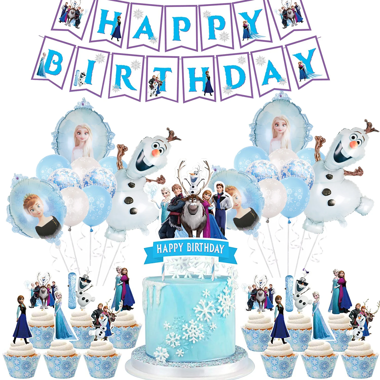 Воздушные шары Холодное сердце Эльза и Анна одноразовая посуда для детского дня