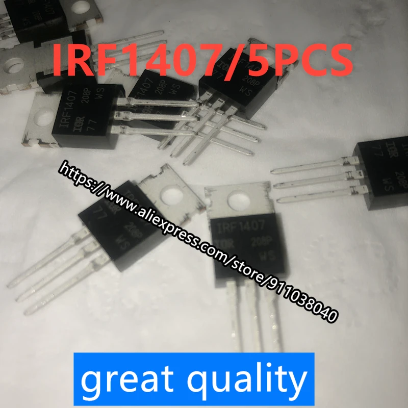 5 шт./лот новая трубка с полевым эффектом IRF1407 MOS IRF1407PBF 130A 75V 330W | Электронные