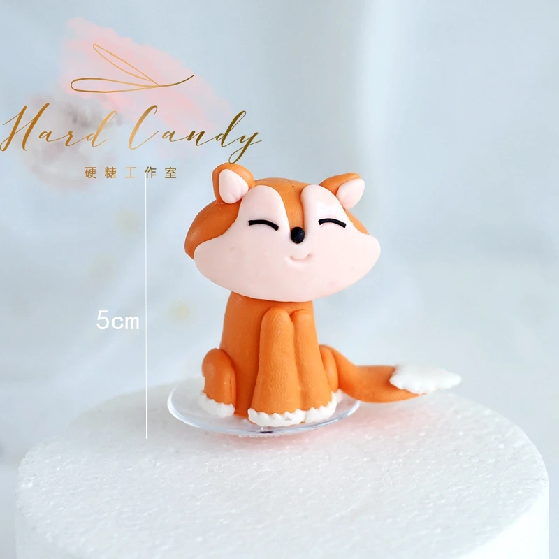 Сидящая лиса грибы дом торт топперы для мальчиков и девочек день рождения десерт