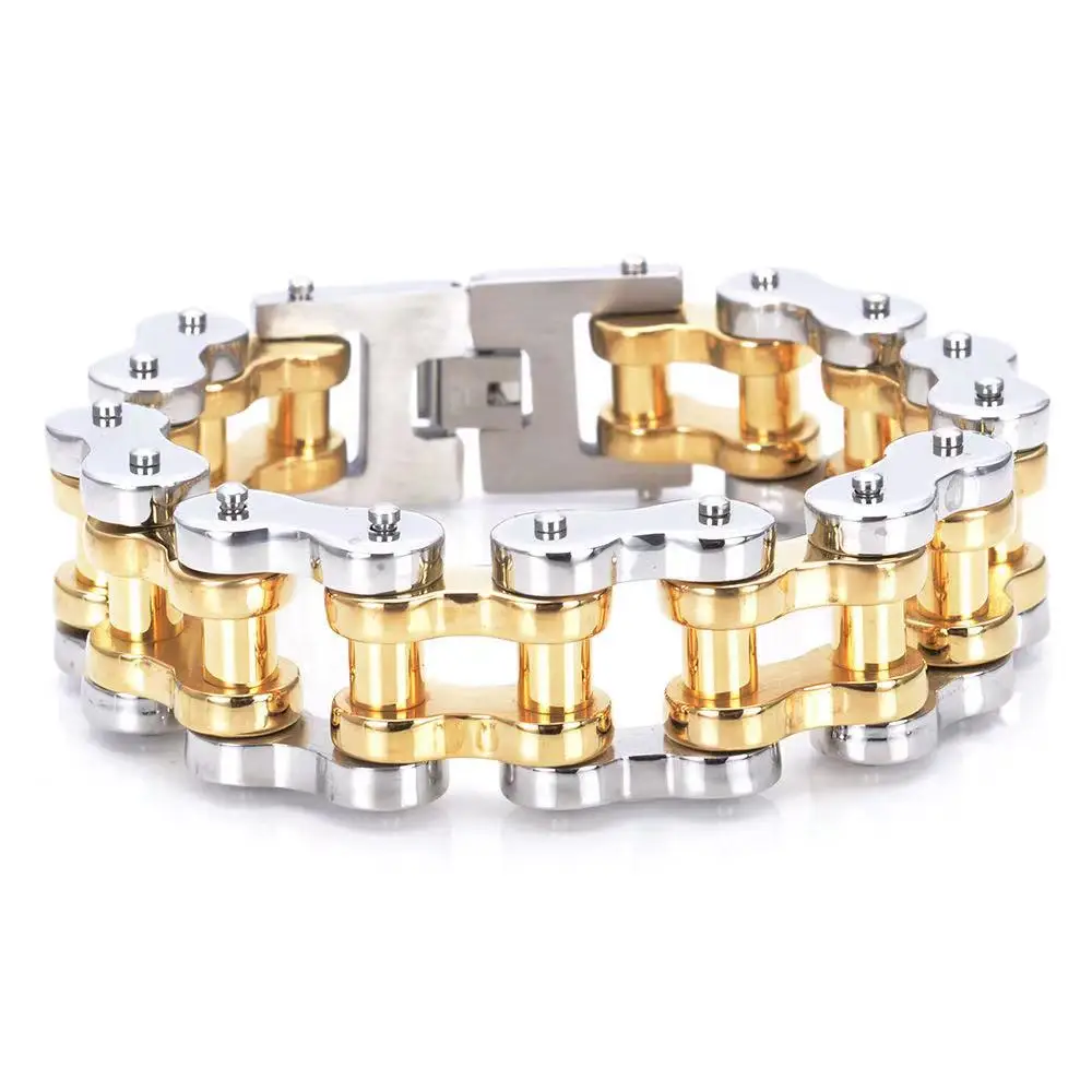 

Stainless Steel Biker Chain Bracelet Mens Bracelet Link Chain Motorcycle Bicycle Style Bracelets Fashion Punk Bangles Jewelry